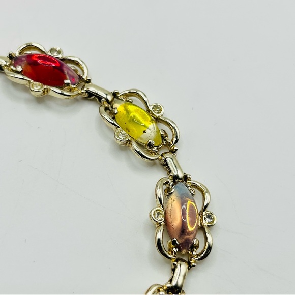 Vintage 1959 Sarah Coventry ‘Sabrina Fair’ Vibrant rainbow stone Bracelet - Picture 2 of 6